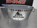 Used Coors Light Galvanized College Teams Oval Beer Bucket - Falcon Restaurant Supply - 1