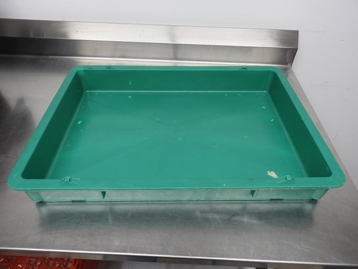 Used Green DoughMate CPT - 7D Commercial Plastic Dough Tray 26"Lx18"Wx3"H - Falcon Restaurant Supply - 1