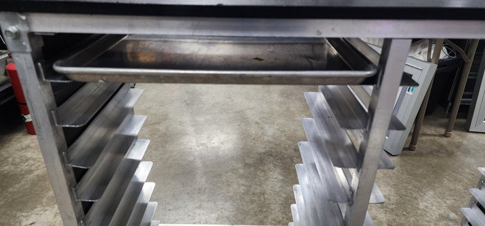 Used Half Size Sheet Pan Cart w/Tray 50.5" L x 14" W x 34" H - Falcon Restaurant Supply - 2