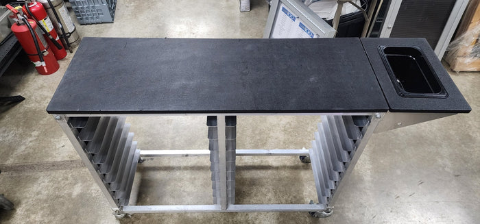 Used Half Size Sheet Pan Cart w/Tray 50.5" L x 14" W x 34" H - Falcon Restaurant Supply - 4