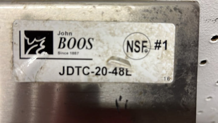 Used John Boos JDTC-20-48L 48" Clean Dishtable w/ 16 ga Stainless Legs - STS
