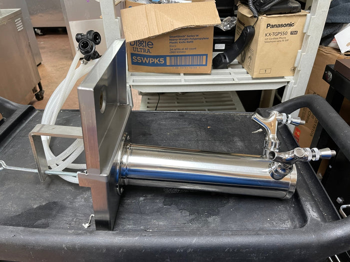 Used Krome Dispense 3" Stainless Double Beer Tower Bar Tap w/ Clamp Base - Falcon Restaurant Supply - 1