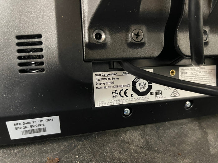 Used NCR POS 5915 - 1315 - 9090 Touch Display Monitor XL Series 5915 - 1315 - 9090 - Falcon Restaurant Supply - 3