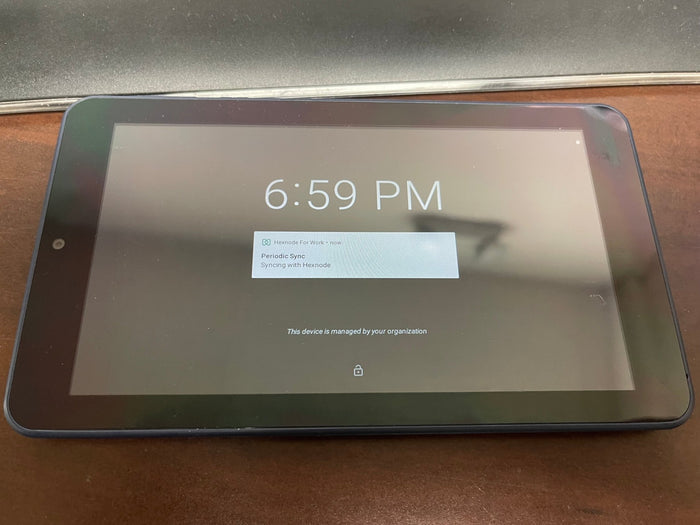 Used ONN 100005206 Surf Tablet 7" 16GB Android - Navy Blue with OrderLogic Installed for Restaurants. - Falcon Restaurant Supply - 1