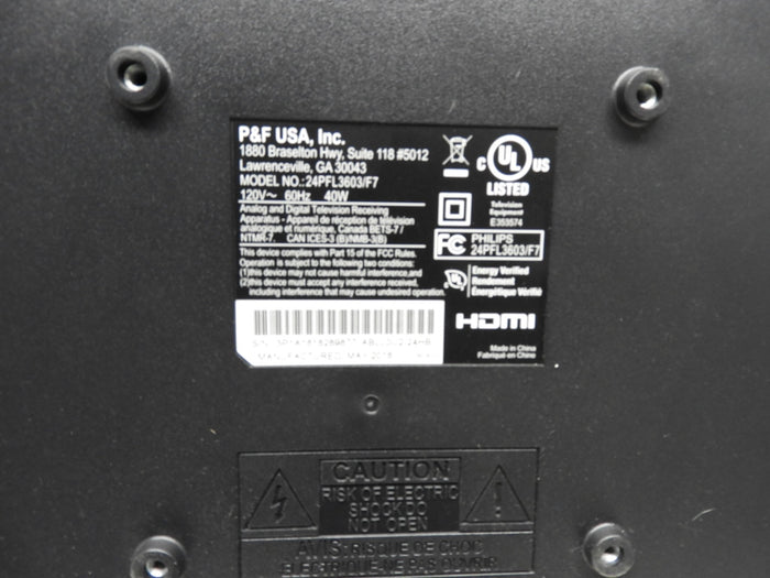Used Phillips 3000 series LED - LCD TV 24PFL3603/F7 - Falcon Restaurant Supply - 4