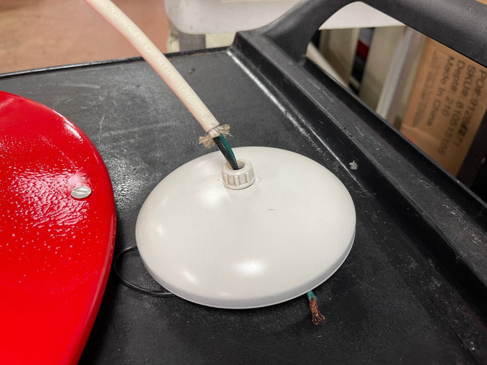 Used Red Industrial Warehouse Style Pendant Light - 22.75" Diameter - Falcon Restaurant Supply - 5
