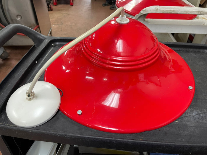 Used Red Industrial Warehouse Style Pendant Light - 22.75" Diameter - Falcon Restaurant Supply - 1