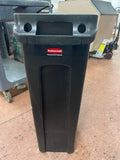 Used Rubbermaid 23 Gallon Slim Jim Black Rectangular Trash Can - Falcon Restaurant Supply - 1