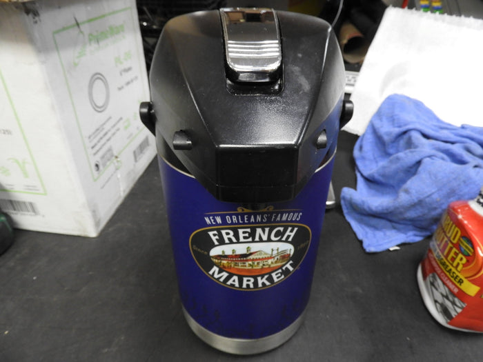 Used S3 4/5 Liter Lever Action Coffee Server Airpot, Stainless Steel Liner - Falcon Restaurant Supply - 1