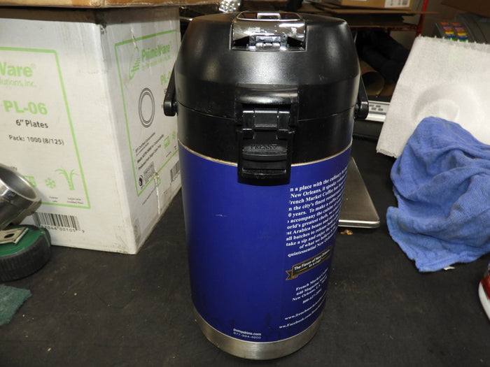 Used S3 4/5 Liter Lever Action Coffee Server Airpot, Stainless Steel Liner - Falcon Restaurant Supply - 6