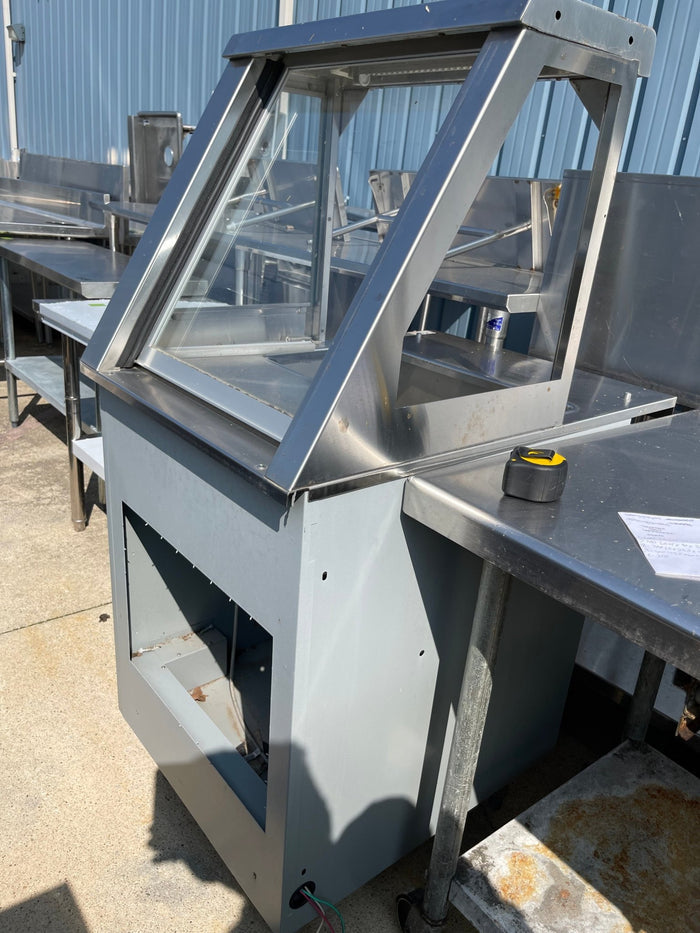 Used Stainless Steel Serving Counter with Sneeze Guard - SS61 - Falcon Restaurant Supply - 3