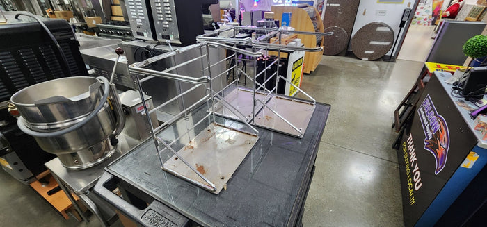 Used Stainless Steel T-Shirt Shopping Bag Stand Store Holder Rack Grocery Bagging - Falcon Restaurant Supply - 2