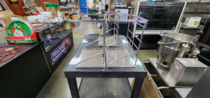 Used Stainless Steel T-Shirt Shopping Bag Stand Store Holder Rack Grocery Bagging - Falcon Restaurant Supply - 3