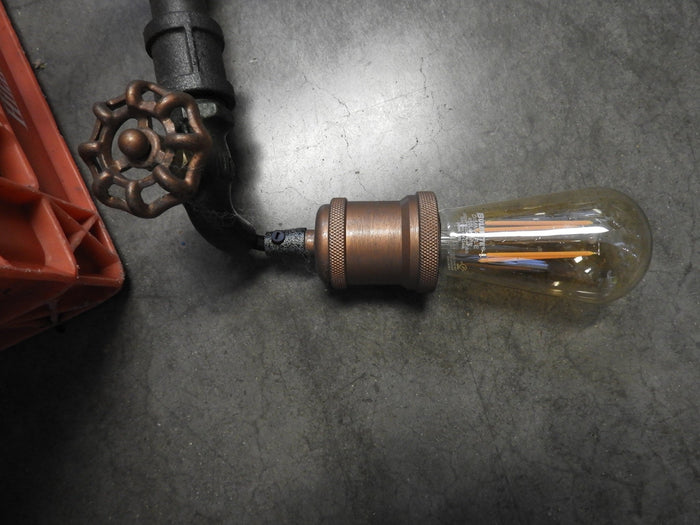 Used Steampunk Industrial Water Pipe and Spigot 2 LED Ceiling Light - Falcon Restaurant Supply - 4