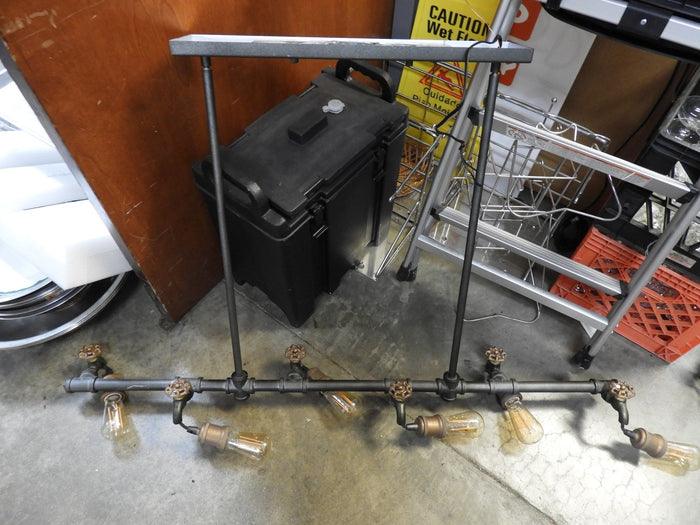 Used Steampunk Industrial Water Pipe and Spigot 6 LED Ceiling Light - Falcon Restaurant Supply - 1
