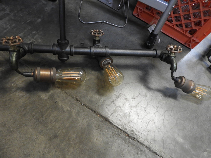 Used Steampunk Industrial Water Pipe and Spigot 6 LED Ceiling Light - Falcon Restaurant Supply - 4