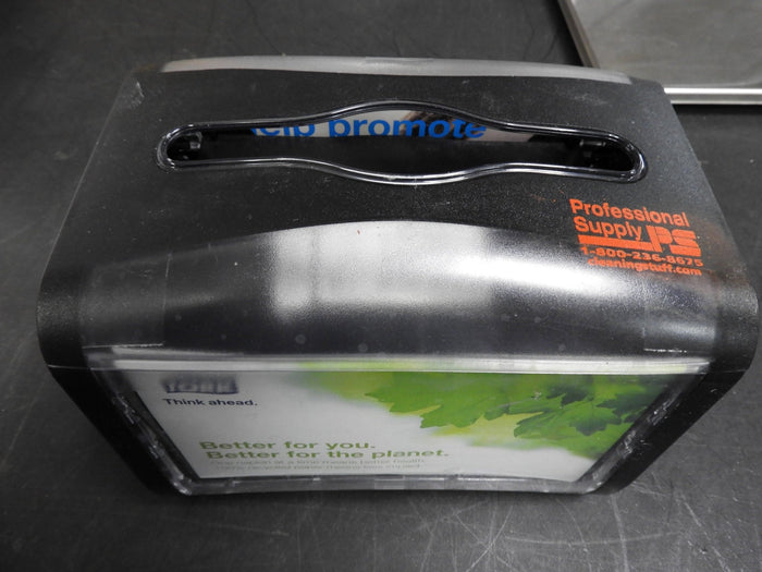 Used Tork Xpressnap Tabletop Napkin Dispenser, 7.9"W x 5.9"D x 6.1"H, Black C IP - Falcon Restaurant Supply - 1
