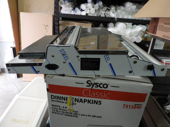 Used VisionTechShop CW - 500E Hand Wrapping Machine Film Wrapper for Food Packaging - Falcon Restaurant Supply - 6