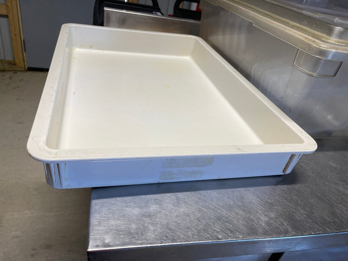 Used White Stackable Commercial Plastic Dough Tray Pan 26"Lx18"Wx3"H - Falcon Restaurant Supply - 2