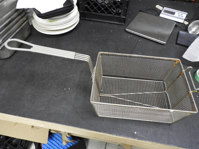 Used Winco 13.5"x9.5"x6" Commercial Deep Fryer Basket - Falcon Restaurant Supply - 1