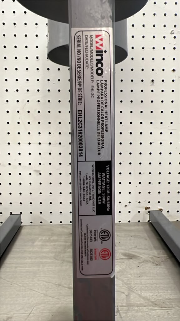 Used Winco EHL-2C 2 Bulb Heat Lamp w/ Adjustable Arm - Stainless Steel, 120v - TH