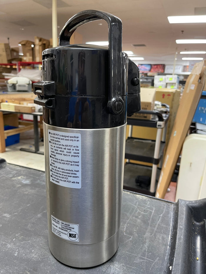 Used Zojirushi SR - AG30 3 Liter Stainless Steel Lined Coffee Air Pot Server - Falcon Restaurant Supply - 4