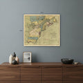 Vintage 1652 Map Of Early North America Unframed Print Wall Art
