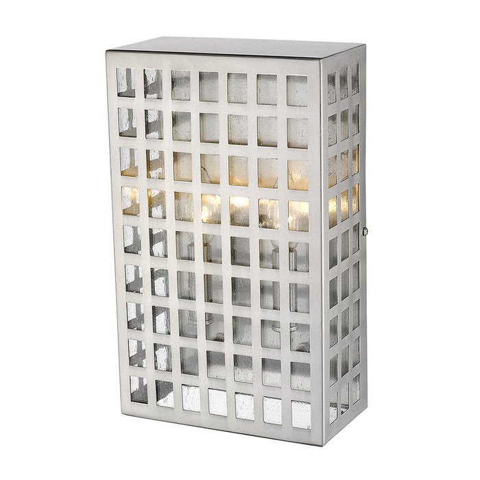 White And Clear Two Light Seeded Dimmable Outdoor Hanging Lights With White And Clear Shades