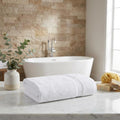 White Chevron Turkish Cotton 40" X 70" Bath Sheet