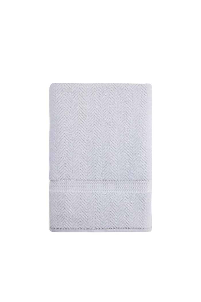 White Chevron Turkish Cotton 40" X 70" Bath Sheet