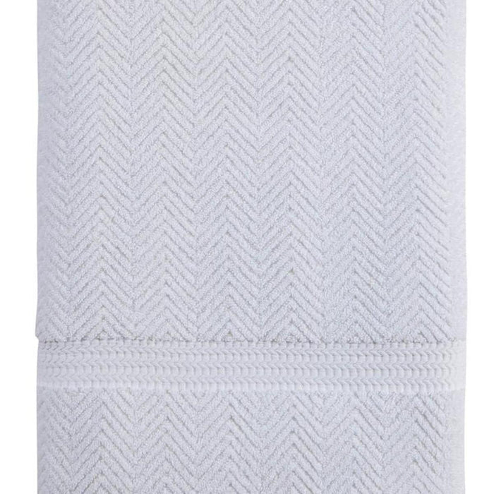 White Chevron Turkish Cotton 40" X 70" Bath Sheet