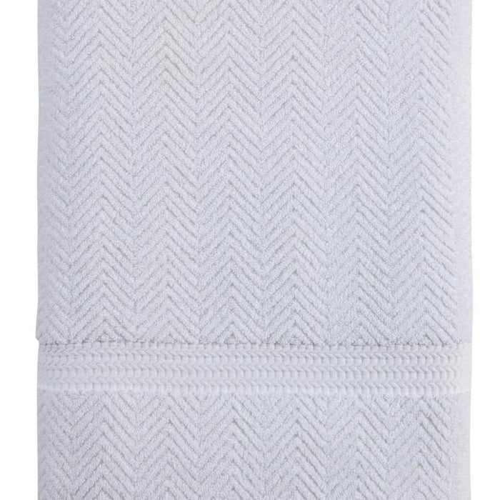 White Chevron Turkish Cotton 40" X 70" Bath Sheet