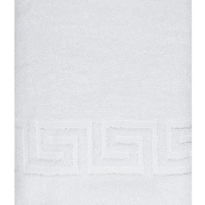 White Greek Key Turkish Cotton 27" X 54" Bath Towel