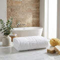 White Greek Key Turkish Cotton 30" X 16" Hand Towel