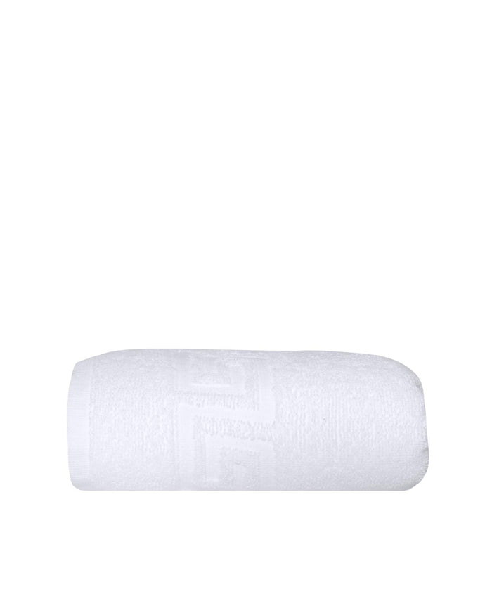 White Greek Key Turkish Cotton 30" X 16" Hand Towel