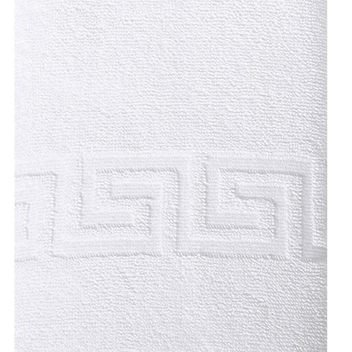 White Greek Key Turkish Cotton 30" X 16" Hand Towel