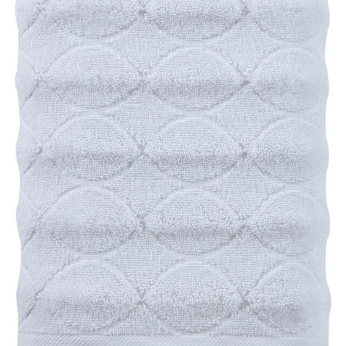 White Jacquard Turkish Cotton 27" X 54" Bath Towel