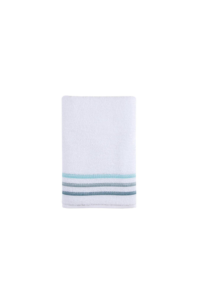 White Striped Turkish Cotton 27" X 54" Bath Towel
