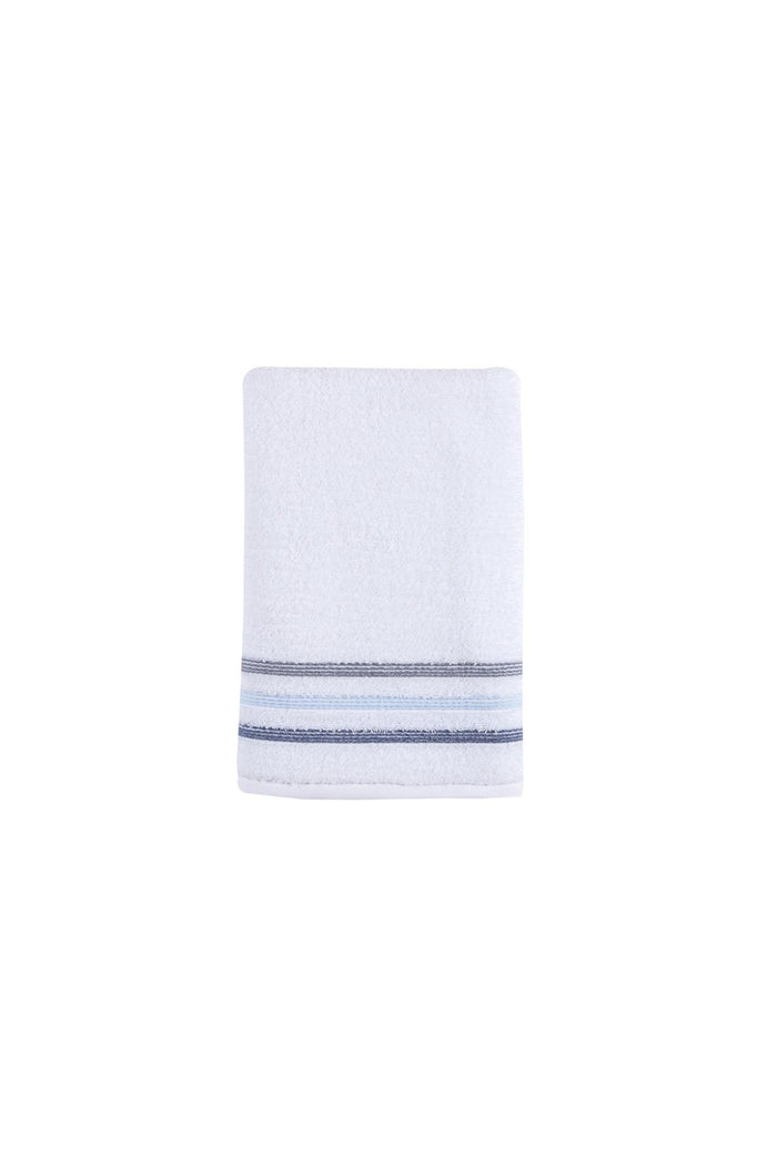 White Striped Turkish Cotton 27" X 54" Bath Towel