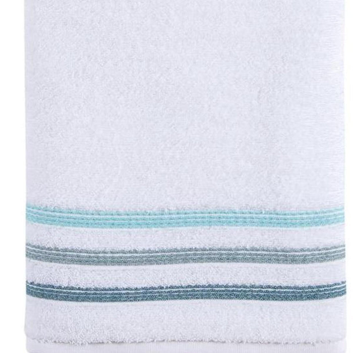 White Striped Turkish Cotton 27" X 54" Bath Towel