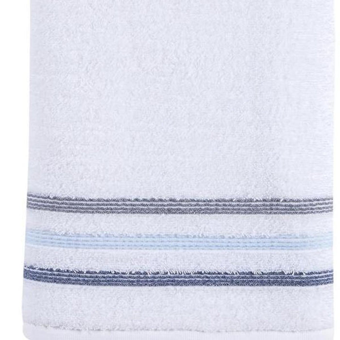 White Striped Turkish Cotton 27" X 54" Bath Towel