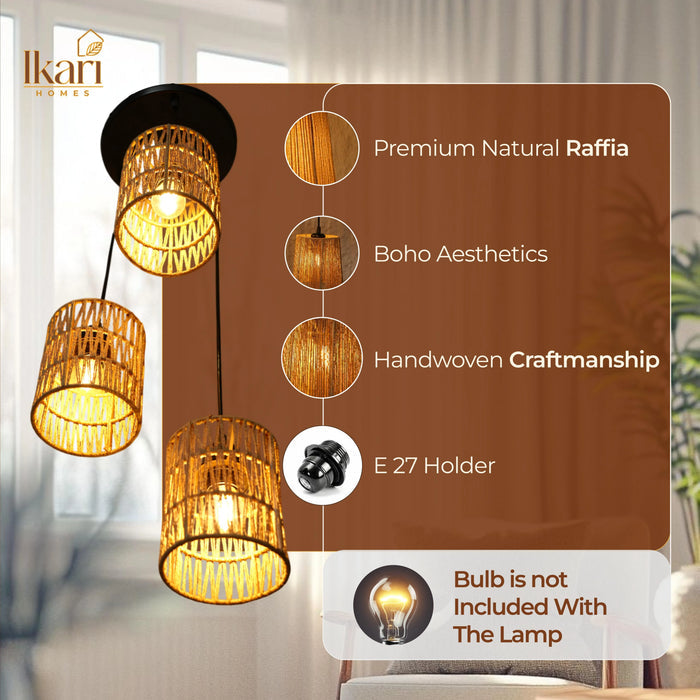 Zigzag Wave Woven Hanging Lamp Chandelier