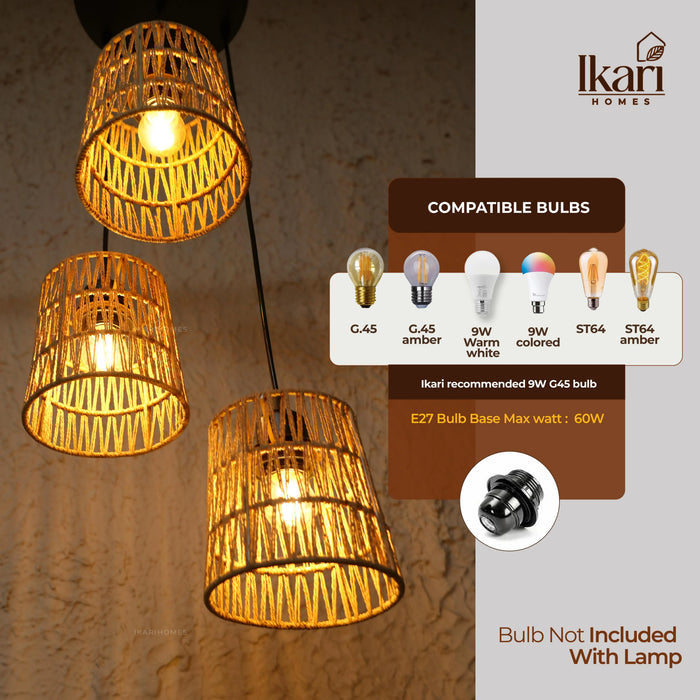 Zigzag Woven Hanging Lamp Chandelier