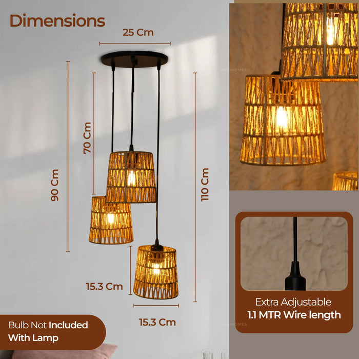 Zigzag Woven Hanging Lamp Chandelier