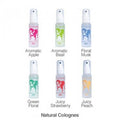 Six ZOIC natural pet cologne spray bottles in different scents