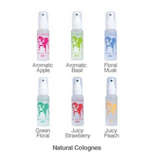 Six ZOIC natural pet cologne spray bottles in different scents